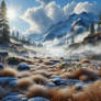 Winter wonderland nature digital illustration