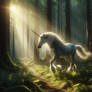 Unicorn nature forest digital illustration