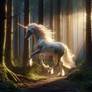 Unicorn nature forest digital illustration