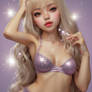 barely dressed glitter lady model babe 3D