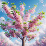 Cherry blossom tree digital illustration