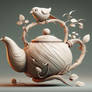 Fantasy teapot digital illustration