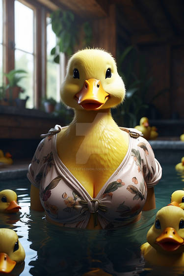 Bikini duck digital illustration