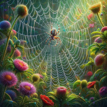 Spider web digital illustration