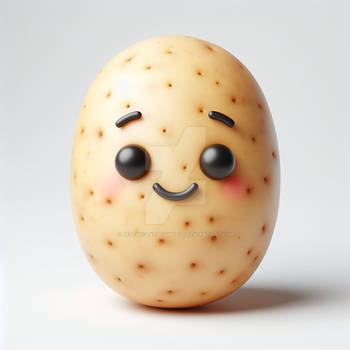 Happy potato digital illustration