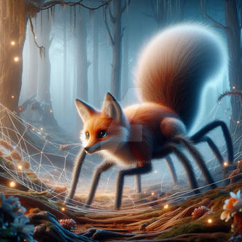 Spider fox digital illustration