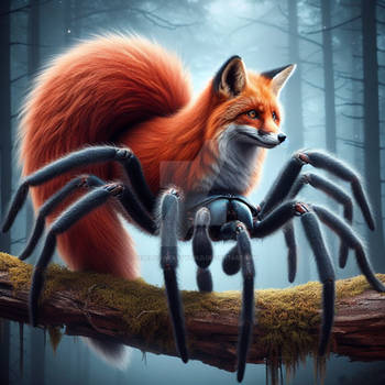 Spider fox digital illustration