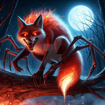 Spider fox digital illustration