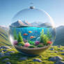 Balloon with aquarium digital illustration