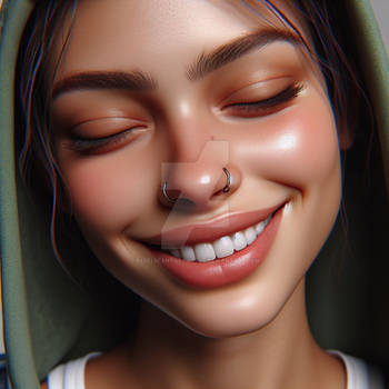 Girl with nose ring digital illustration