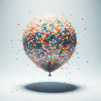 Confetti balloon digital illustration