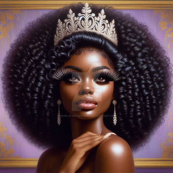 Girl with crown portrait digital illustration