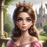 Girl with crown portrait digital illustration