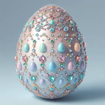 Adorable bedazzled egg digital illustration