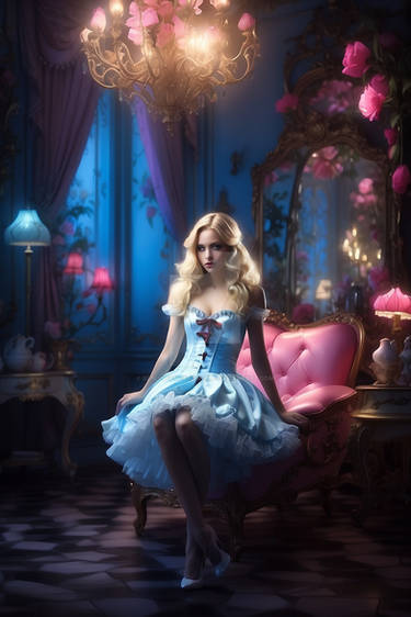 Alice in Wonderland in lingerie 3D