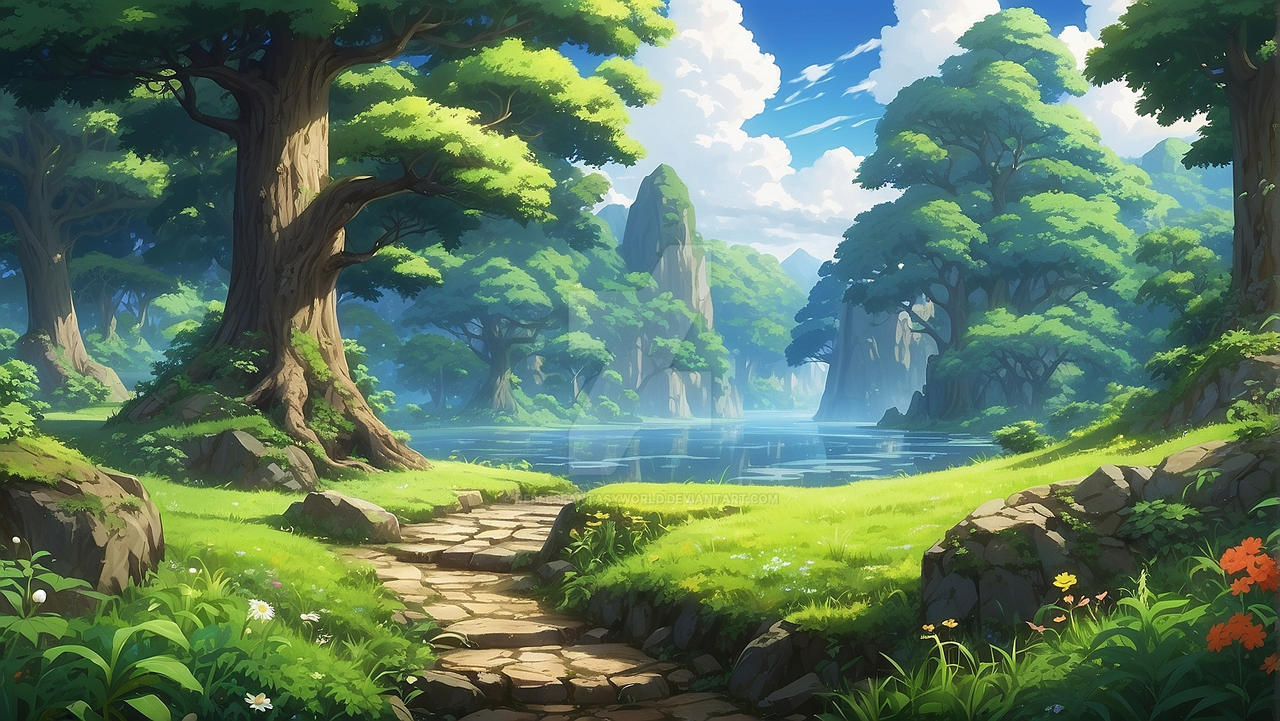 Anime nature wallpaper HD by RebelsFantasyWorld on DeviantArt