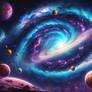 Galaxy wallpaper digital illustration 3D