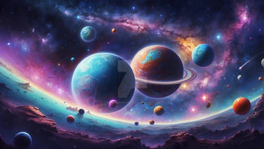 Galaxy wallpaper digital illustration 3D