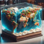 Square world cake digital illustration