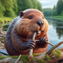 Beaver nature animal digital illustration