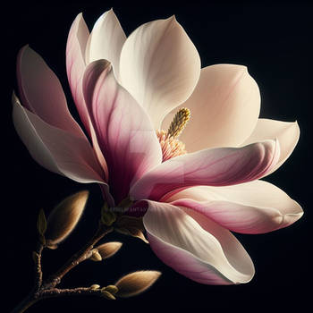 Gorgeous magnolia flower digital illustration