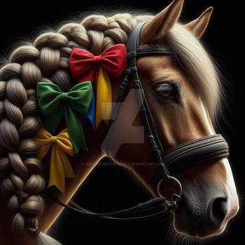 Decorated horse digital illustration portrait