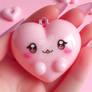 Sweet pink plastic heart kawaii digital illustrati