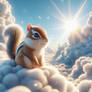 Chipmunk in the clouds digital illustration