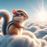 Chipmunk in the clouds digital illustration