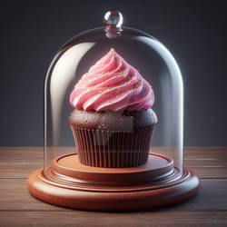 Cupcake on display digital illustration