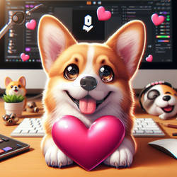 Emoji corgi cute dog 3D