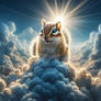 Chipmunk on clouds digital illustration