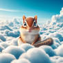 Chipmunk on clouds digital illustration