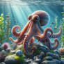 Octopus animals digital illustration