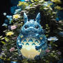 Totoro in glass nature digital illustration