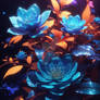 Blue blossom flower digital illustration