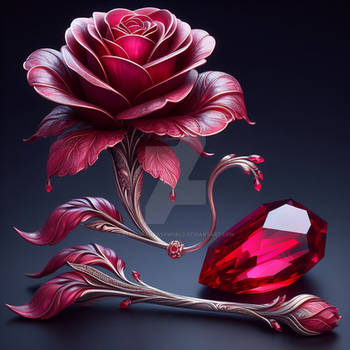 Glass rose jewel digital illustration