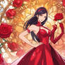 Anime character in roses wallpaper