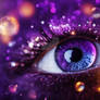 Purple eye digital illustration wallpaper