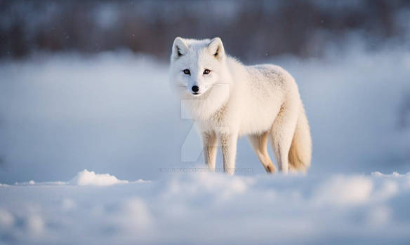 White fox animal winter wallpaper