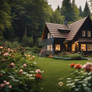 Cottage in the forest wallpaper