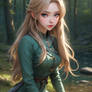 Elf in forest babe model 3D female