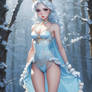 Ice queen in lingerie babe model 3D