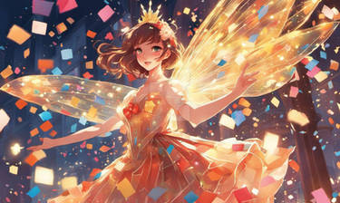 Anime girl at festival confetti wallpaper