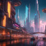 Futuristic city wallpaper