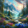 Gorgeous fantasy nature digital illustration