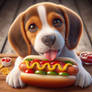 Hot dog digital illustration dog