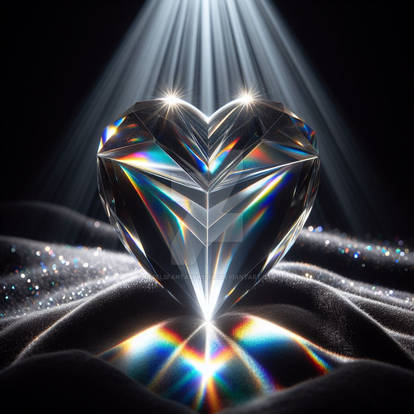 Heart of glass jewel digital illustration