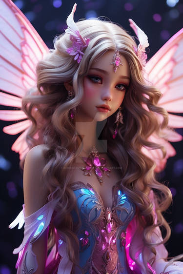 A bratty fairy purple digital illustration