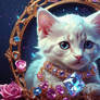 Holographic kitten cat digital wallpaper